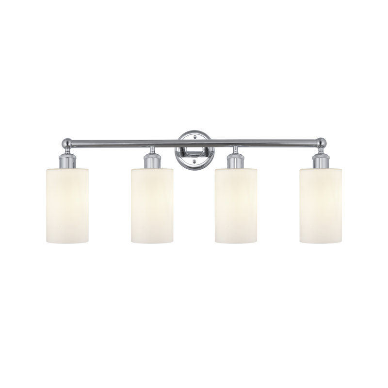 Caldello 4 - Light Dimmable Vanity Light, Matte White, Polished Chrome