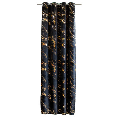 Harto Velvet Room Darkening Curtain Single Panel