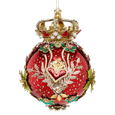 Crown Jewels Ornament, Red - 7 Inches