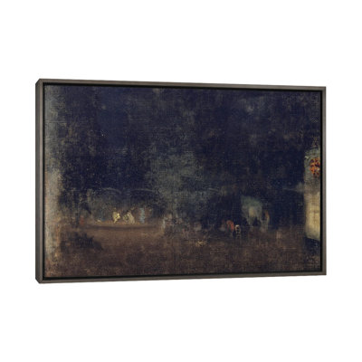Nocturne en noir et or les jardins - reproduction d'art mural - toile encadrée