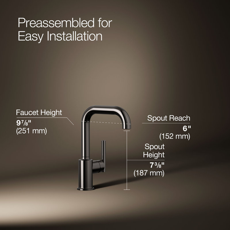 Purist® Bar Faucet with Accessories, Titanium