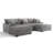 5 - Piece Upholstered Light Gray Faux Rabbit Fur Flannel Modular Sectional Sofa with Throw Pillows & Removable Ottomans-29723054