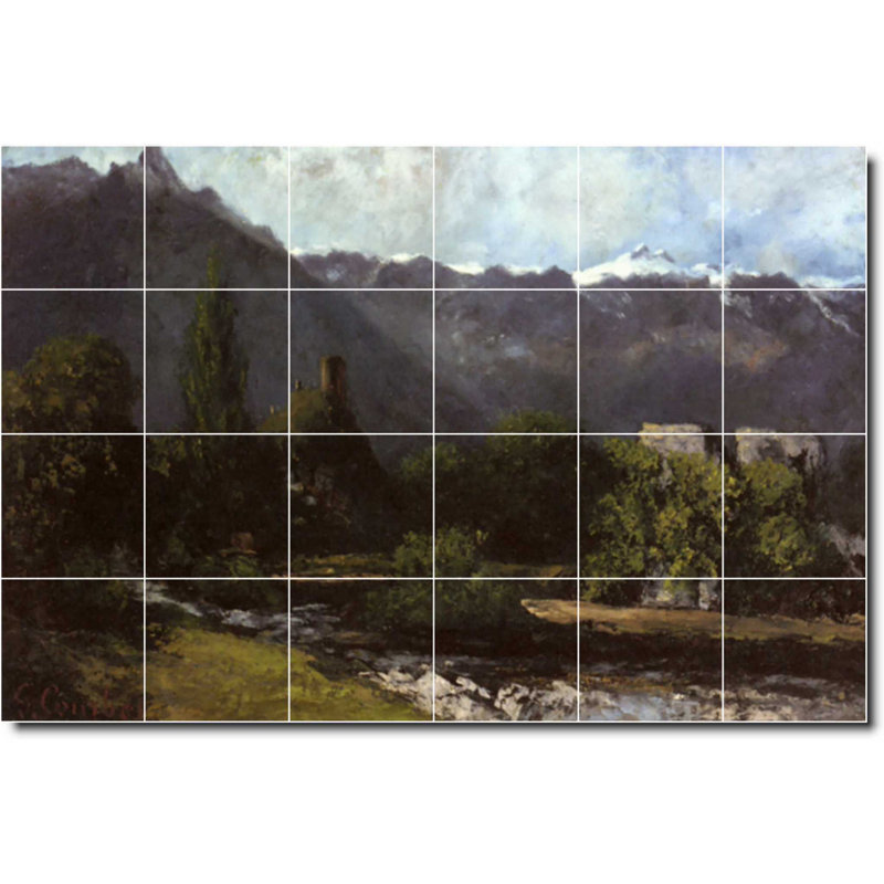Carreau de peinture murale décorative en céramique 25,5 po x 17 po 4,25 po x 4,25 po, Country 02186