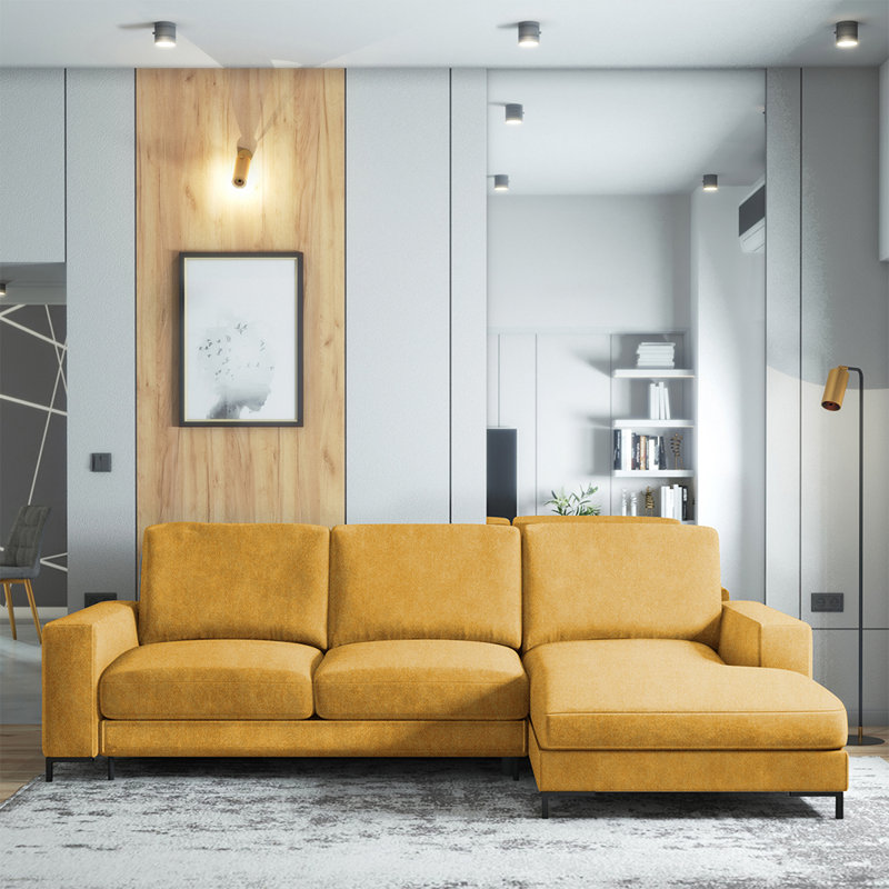 Benites 3 Seater Sofa Bed, Light Grey, Right Hand Facing