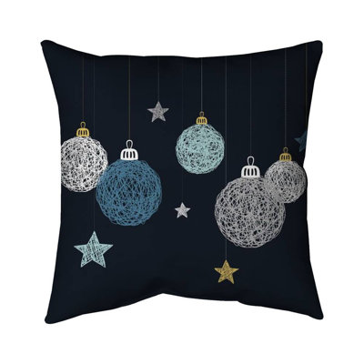 Christmas ball vector - 18"x18" Throw pillow cover - Poly twill - Print on demand