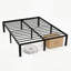 Cadre de lit plateforme en métal noir Carlisa 12"/14"/16"/18" avec support à lattes en acier, aucun sommier requis-1844458099-1875430237