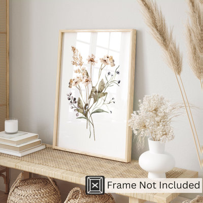 «Floral Watercolor Flowers Farmhouse», reproduction d'art non encadrée