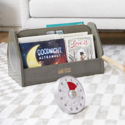 ECR4Kids Double-Sided Book Caddy with Countdown Timer, Portable Library
