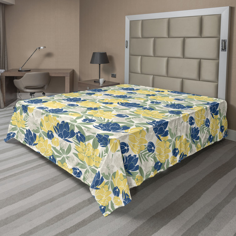 Drap plat à motif floral bohème Ambesonne