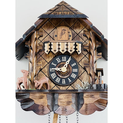  Quartz Cuckoo Clock with Deer Figurines, 12 Melodies