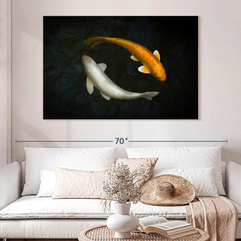 Brampt Silver And Gold Koi, 34" H x 51" W