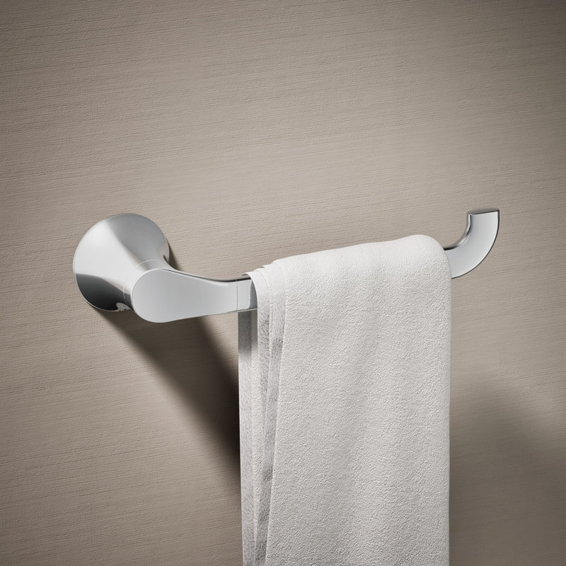 Simplice Wall Mounted Towel Bar, Polished Chrome