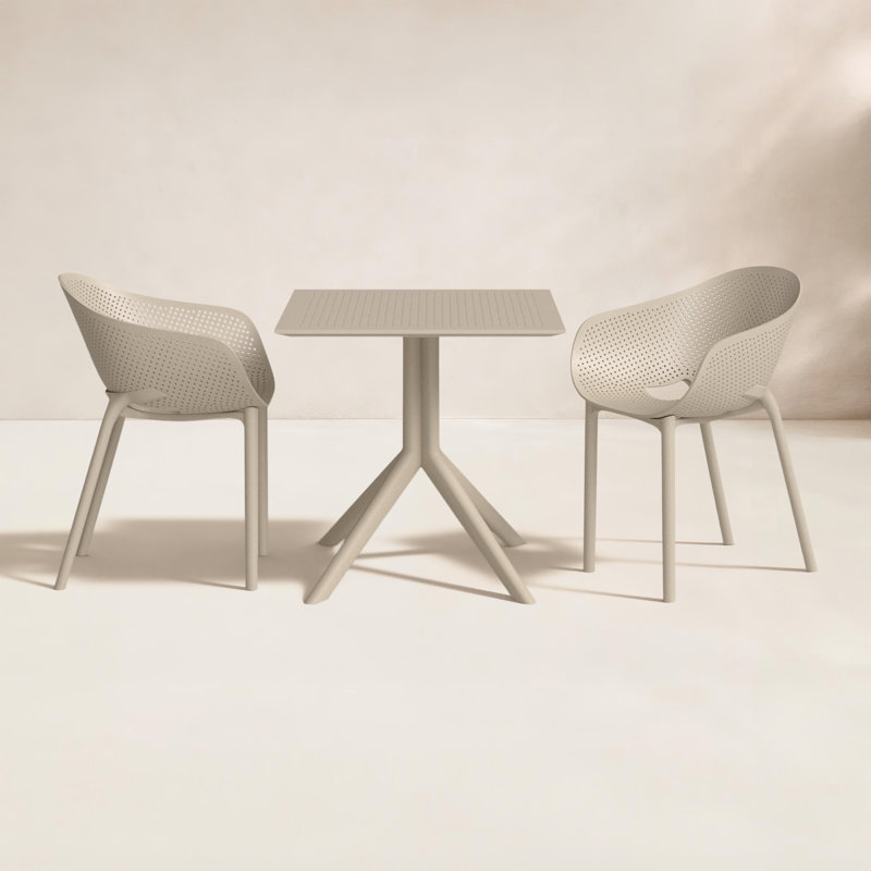 Farrah Square 2 - Person 31.5" Square Dining Set, Taupe