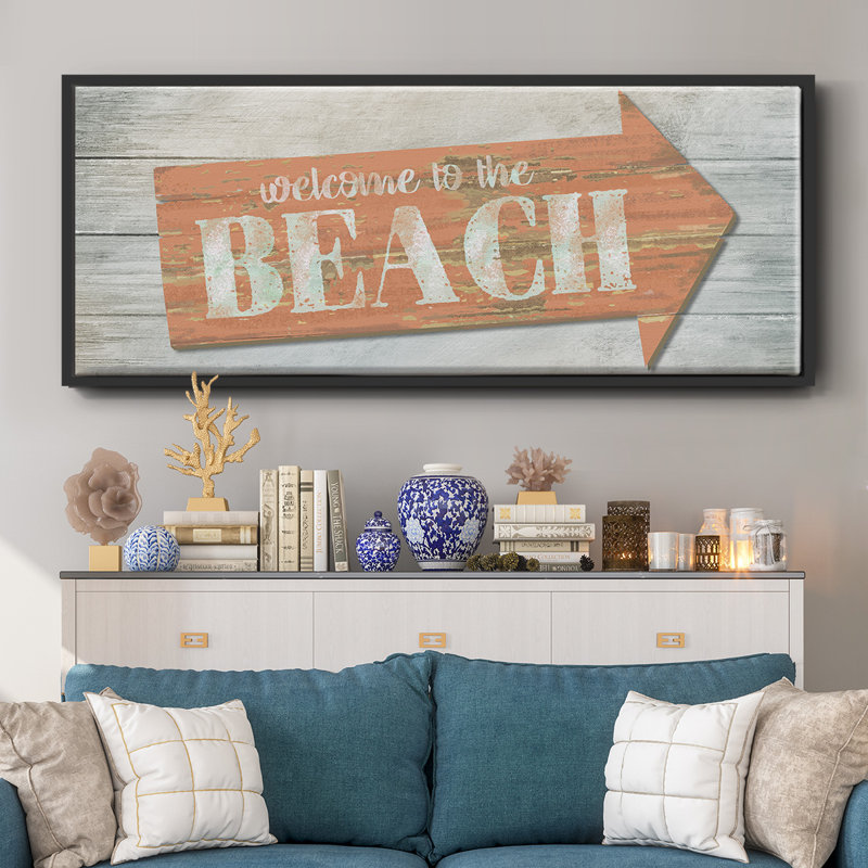 Welcome to the Beach - toile encadrée, H 8 po x l 20 po