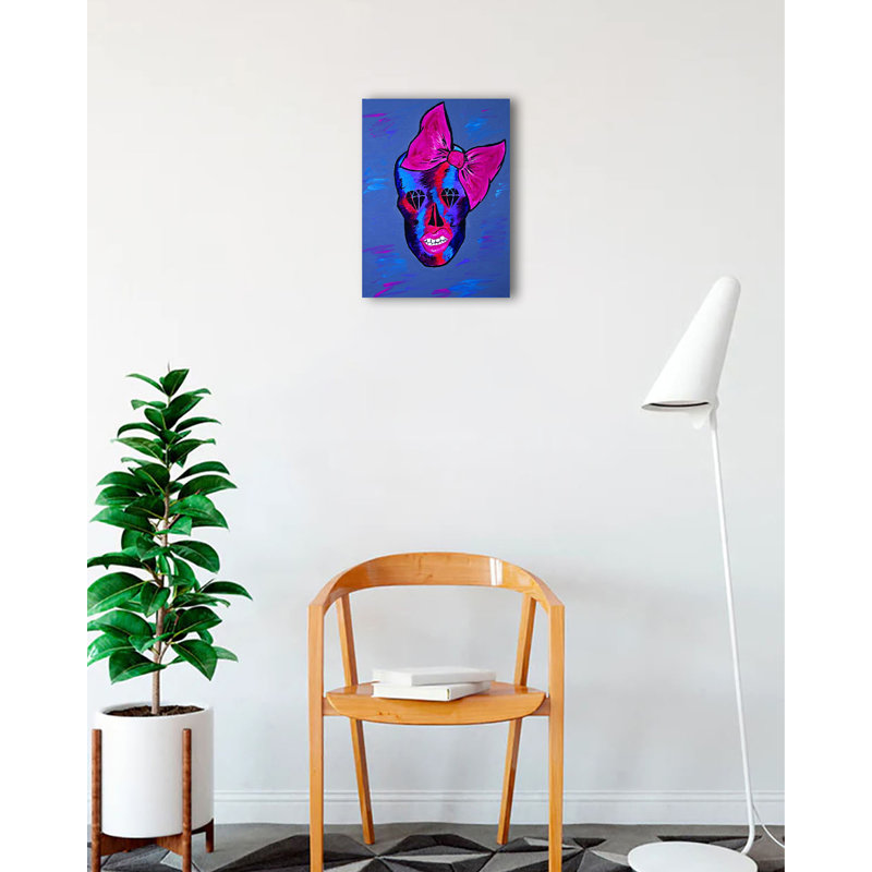 «Bitchy Bones» par Timmery Pop Art - impression d'art graphique, H 16 po x l 12 po x P 1,5 po, Toile tendue