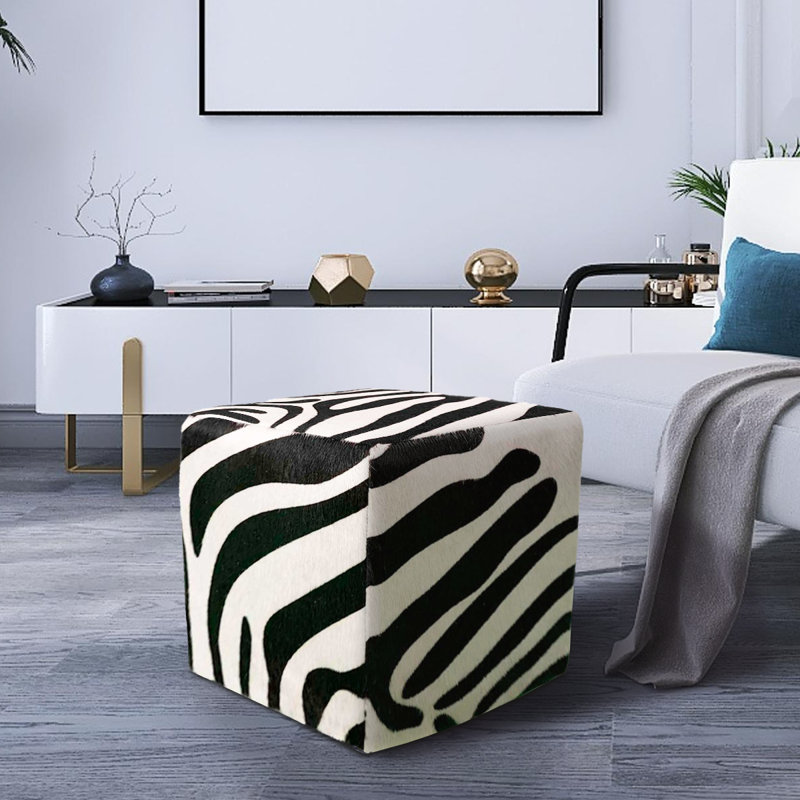 Square Ottoman in Zebra