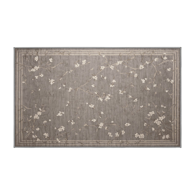 Machine Washable Gray Area Rug, Rectangle 8' x 10'