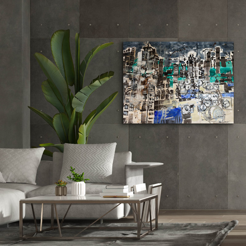  «Bahrain Rooftops» par Erin McGee Ferrell, art mural sur toile, 54 po x 40 po