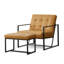 Fauteuil et repose-pieds en cuir Buren-101040977