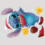 Décalcomanie murale Disney Santa Stitch