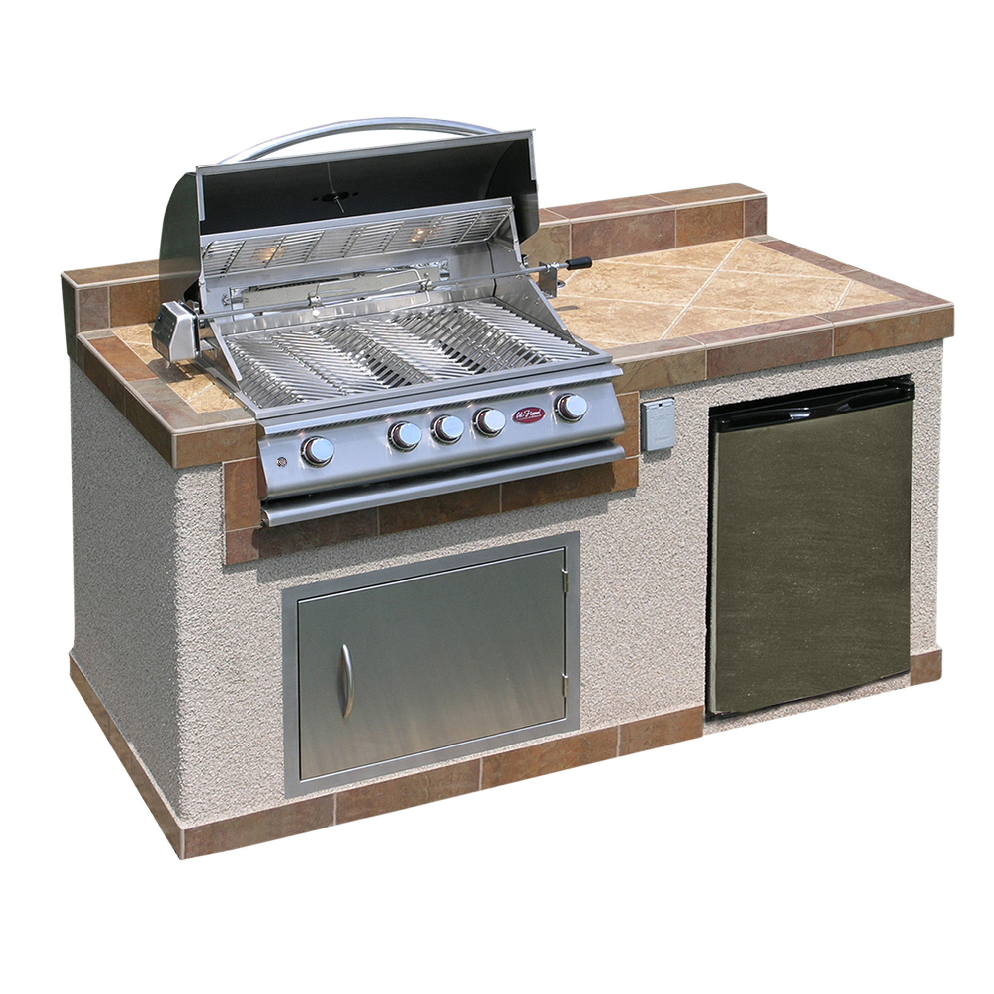 Cal Flame Stucco Island Propane Gas Grill with 4 Burners - Silver - 6