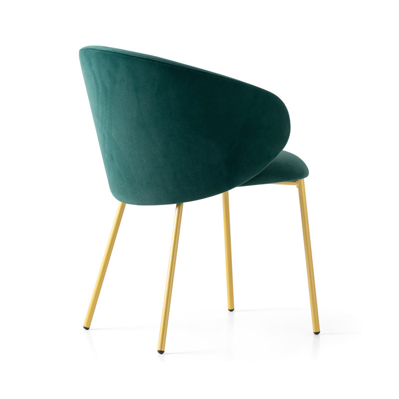 Tuka Upholstered Armchair with Metal Frame, Forest Green, Matte Black