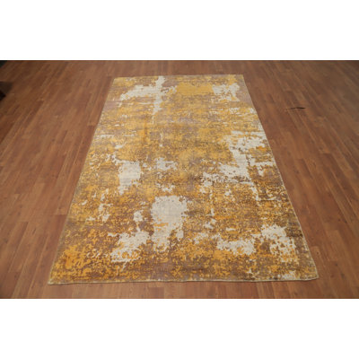 Distressed Look Abstract Area Rug 5x8 for Elegant Living Room Decor