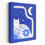 Whimsical Moon Cat Abstract Dreamy Modern Cat Flower Landscape Wall Art Print 1 Piece Wrapped Canvas Wall Art-1232097854