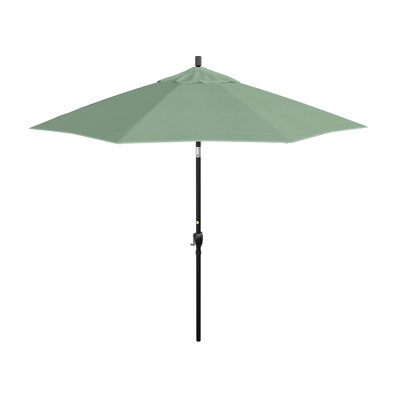 Parasol de marché octogonal en aluminium noir 9 pi avec bouton poussoir et manivelle Pacifica