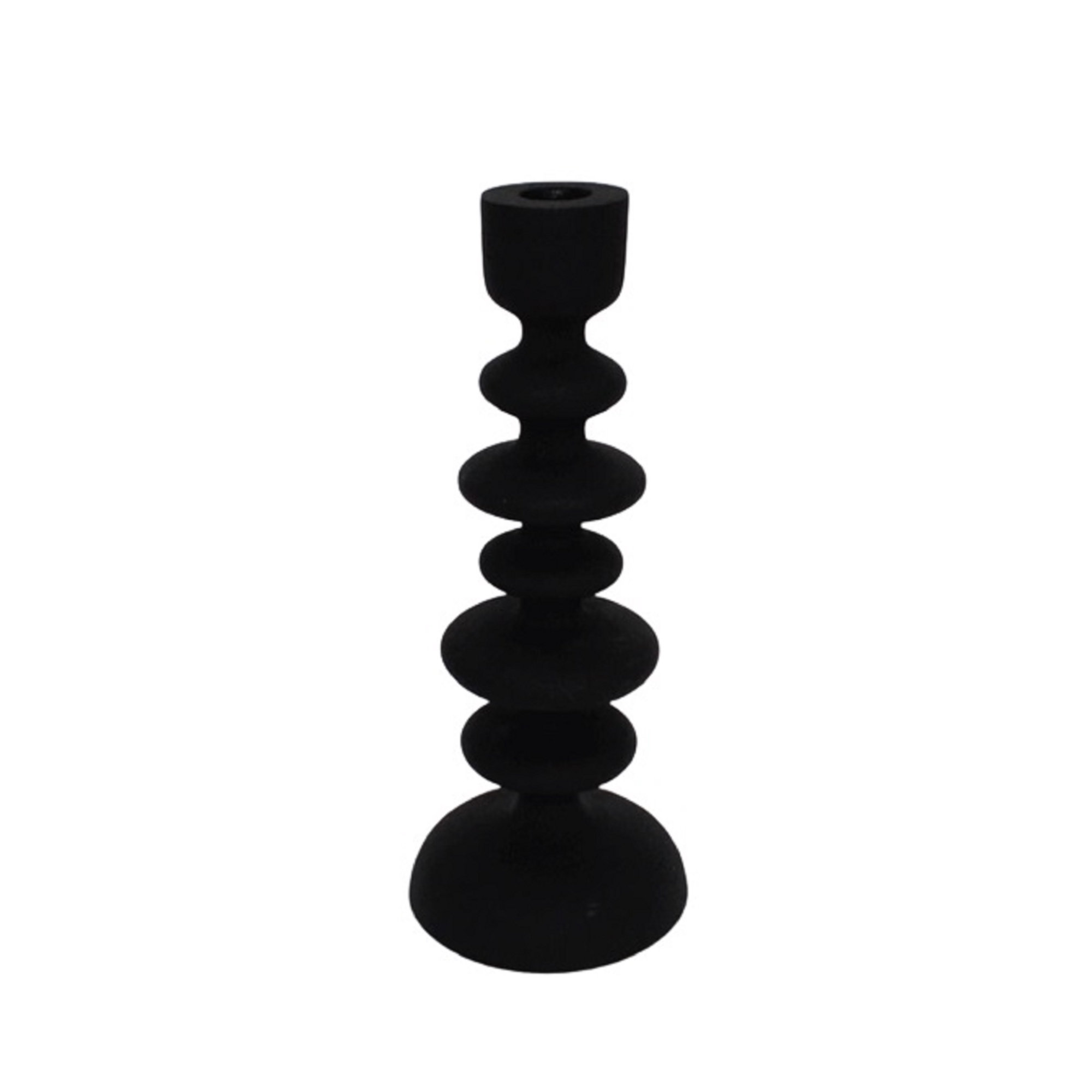 Giedre Aluminium Candle Holder, 10.25" H x 4" W x 4" D, Black