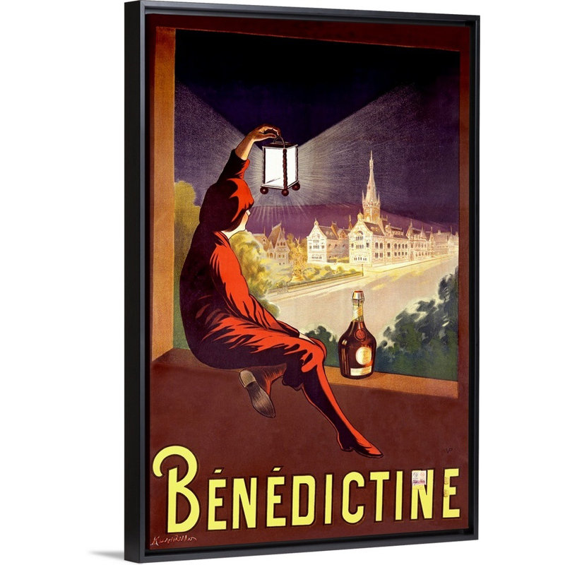 «Benedictine», affiche rétro par Leonetto Cappiello, reproduction d'art sur toile flottante Leonetto Cappiello, Cadre noir