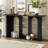 U_STYLE Modern Curved Console Table With Shelf - Black Ash Veneer MDF Design For Entryway, Hallway & Living Room, Space-Saving Foyer Table With Contemporary Flair