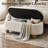 Modern Oval Storage Bench with Spherical Legs for Entryway and Living Room-1044809489