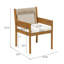 Ensemble de salle à manger d'extérieur Celia 6 places, style moderne du milieu du siècle, en bois d'acacia, avec table ovale, chaises en corde tressée et coussins.