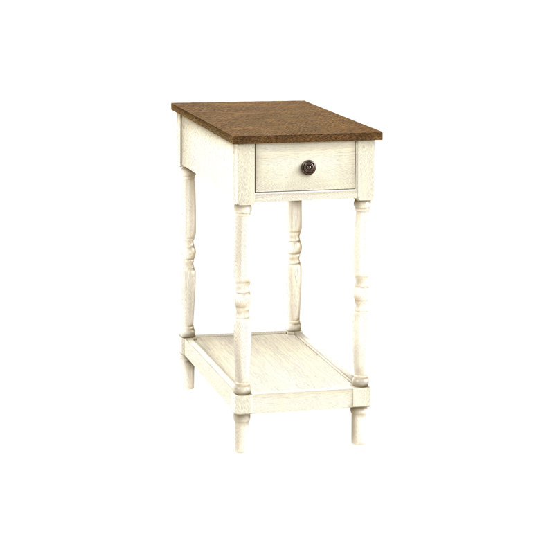 Dairen End Table with Storage, White
