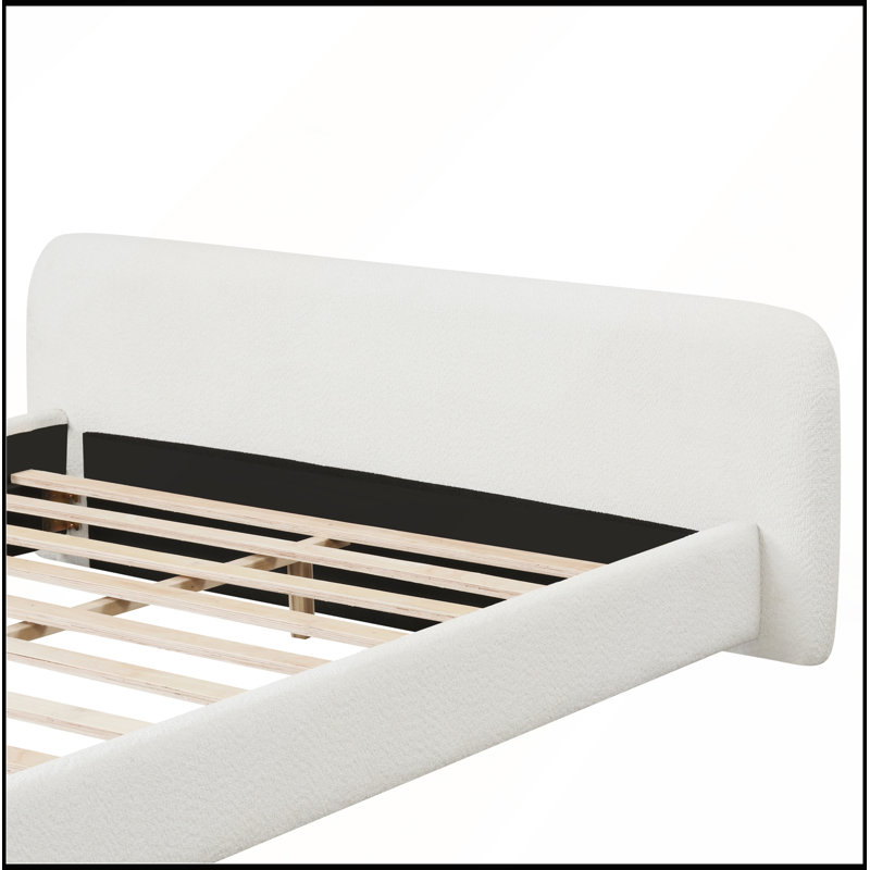 Full Size Cozy White Bouce Upholstered Bed