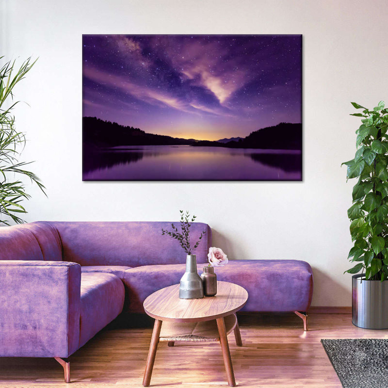 «Purple Night Sky» sur impression sur toile, H 26 po x l 39 po x P 1,25 po