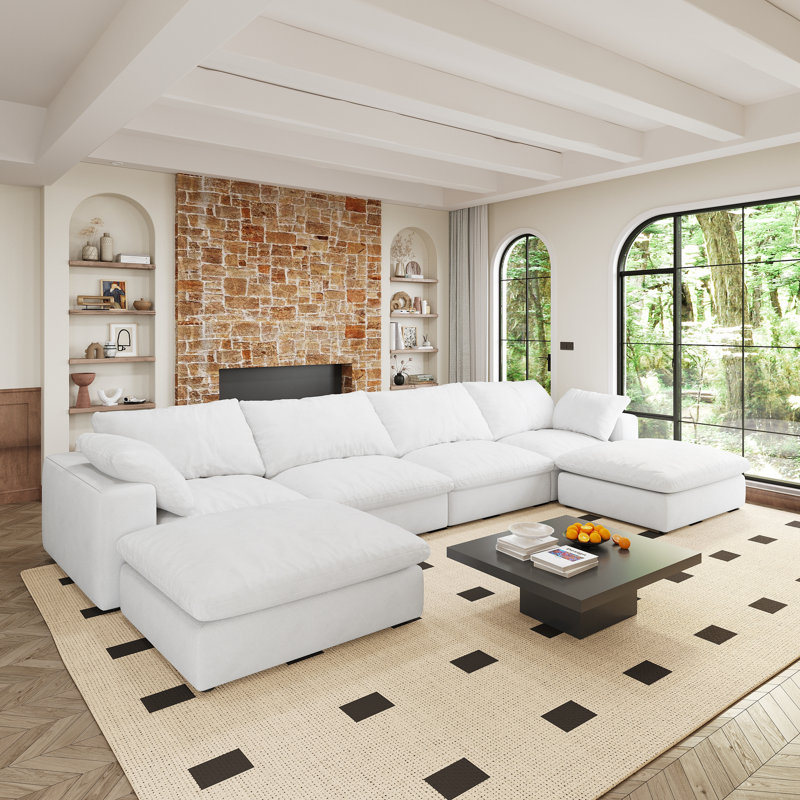 Canapé modulaire avec 2 repose-pieds Bonfort