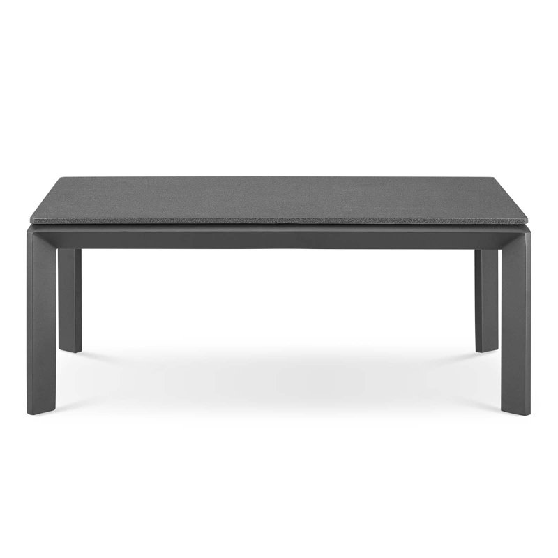 Table basse d'extérieur en aluminium Modway Riverside, Velours gris performance