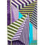 Tapis décoratif moderne à motif géométrique mauve à rayures géométriques-274379030