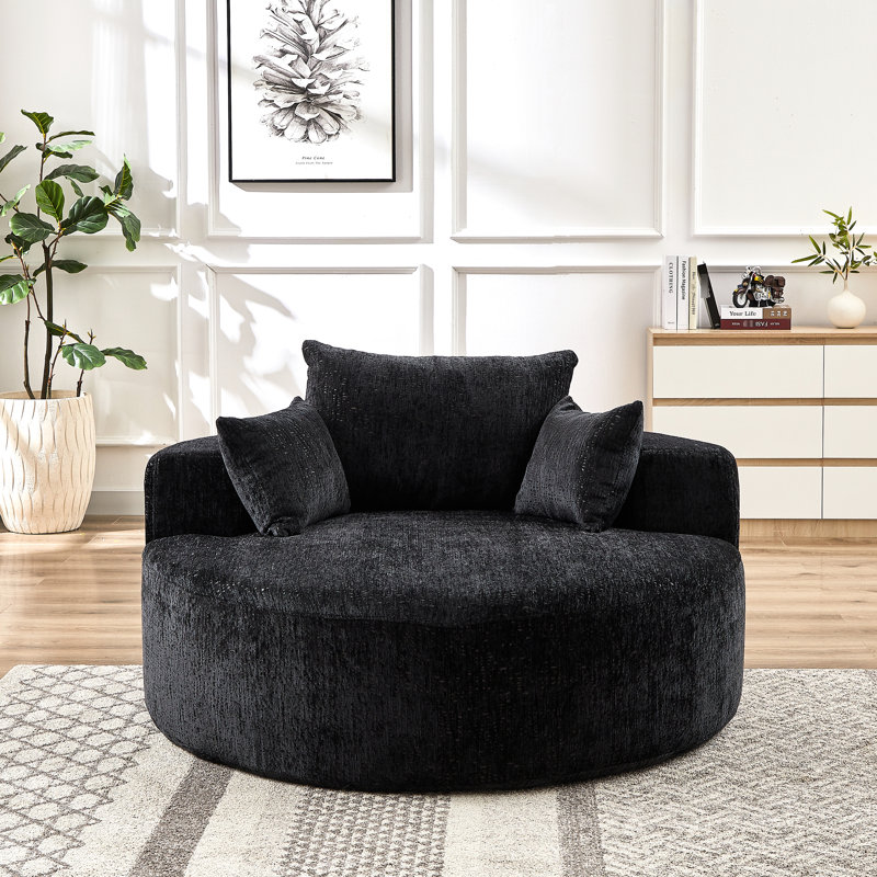 Siège-lit en chenille de 55 po de hauteur, sans assemblage, pour salon, chambre à coucher, salon, chaise avec coussin de projection, longueur 55 po, assemblage requis, vivant, avec fonctionnalité