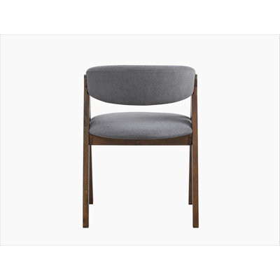 Chaise d'appoint Keiki en tissu gris et finition noyer (ensemble de 2)
