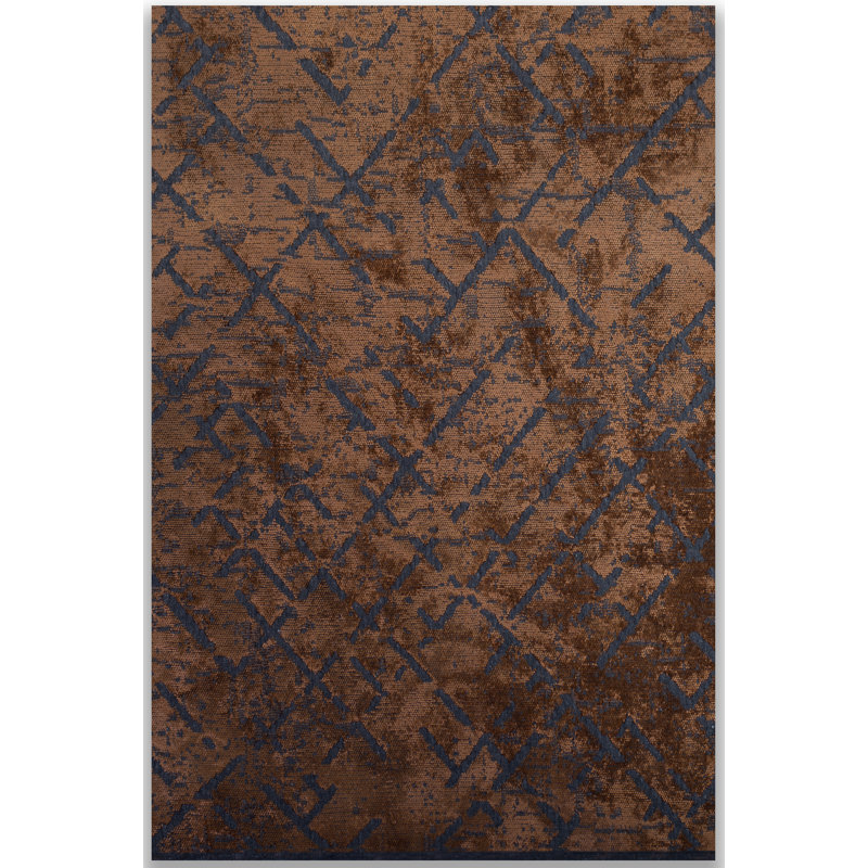 Tapis gris argenté / bleu sarcelle Rapture, Rectangle 7 pi 10 po x 9 pi 10 po