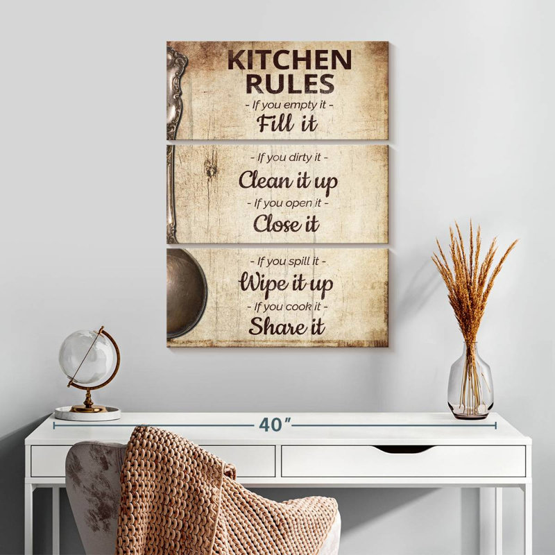 Ensemble de cuisine 3 pièces Kitchen Rules, H 32 po x l 20 po x P 1,25 po