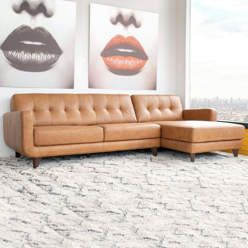 Canapé modulaire en cuir 2 pièces, Orienté à droite