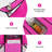 Portable Folding Picnic Double Chair With Umbrella Table Cooler Beach Camping Chair Pink