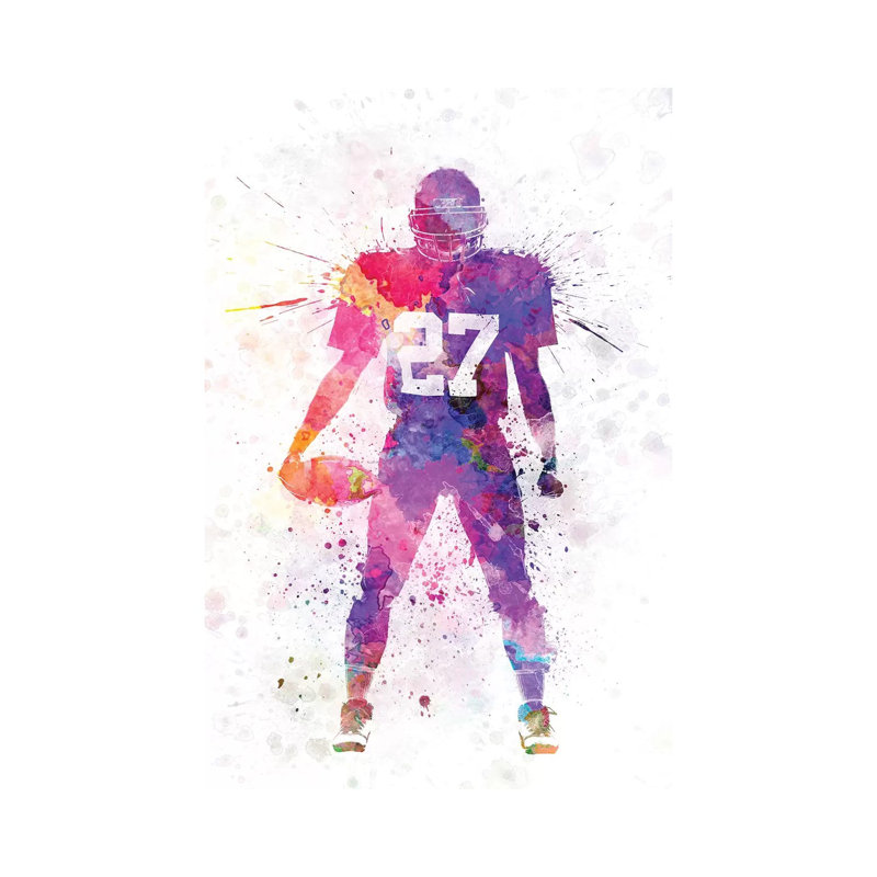 American Football Player by Paul Rommer - Wrapped Canvas Print, 30.48cm H x 20.32cm W 1.9cm D