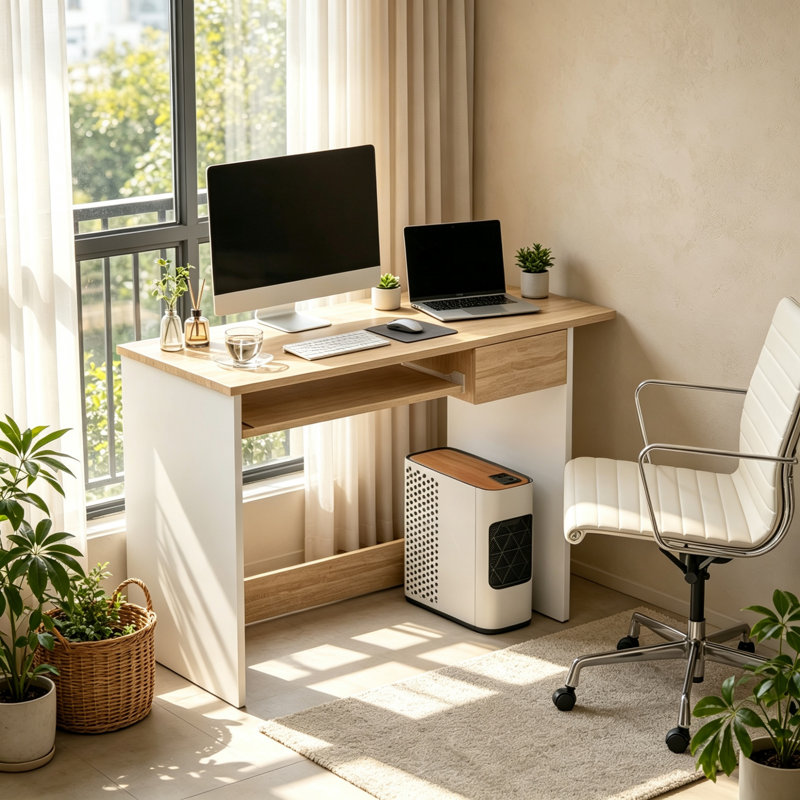 Particle Board / Chipboard Computer Desk, Oak