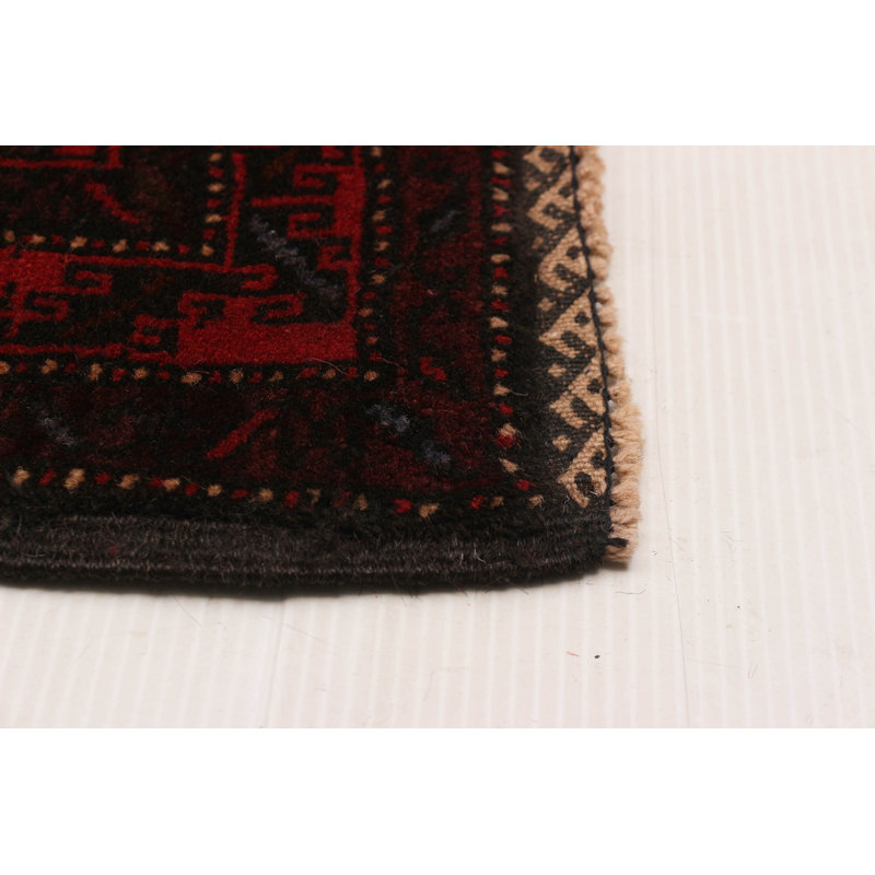 Tapis noir et brun Teimani 3 pi 7 po x 6 pi 9 po