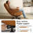  360° Swivel Genuine Leather Recliner Chair with Ottoman, Adjustable Backrest Accent Chair for Living Room-976074924